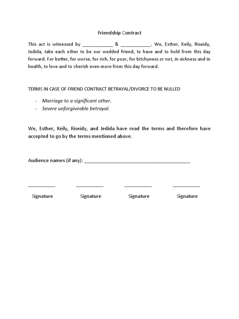 Official Best Friend Contract | PDF