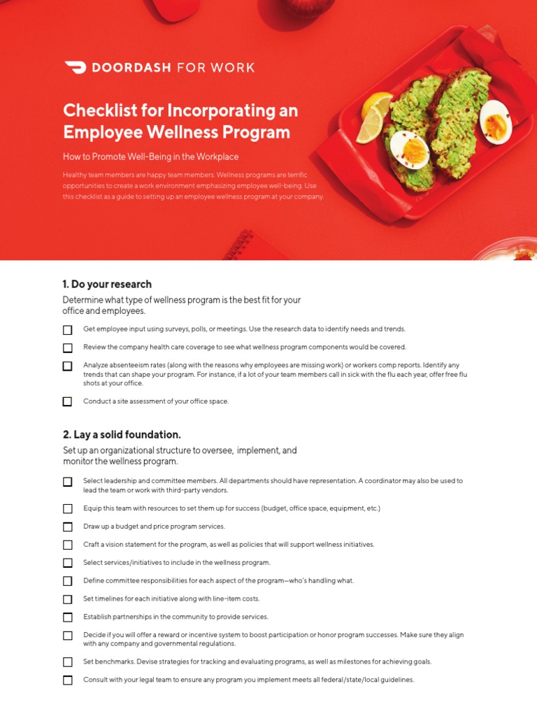 Checklist - Employee Wellness Program | Download Free PDF | Employment ...
