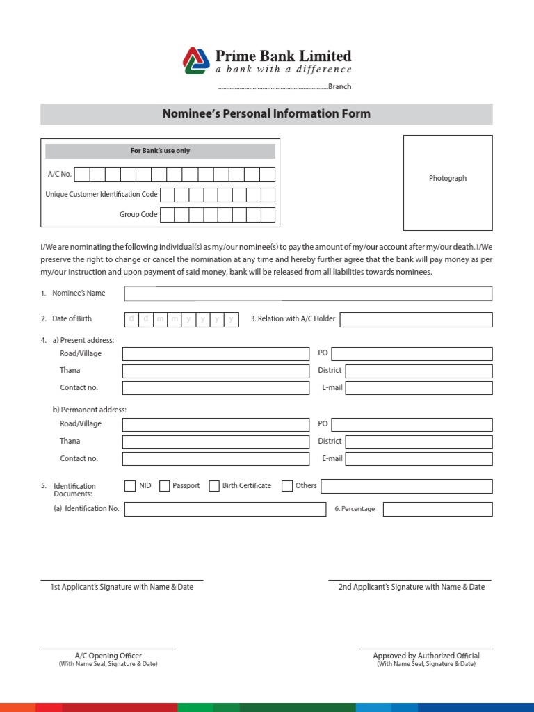 Nominee Information Form Example | PDF