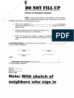 Sample Affidavit of Neighbor's Consent