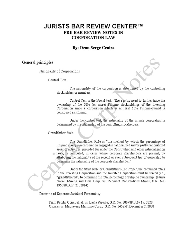 analysis-of-key-corporate-law-principles-discussed-in-dean-serge-ceniza