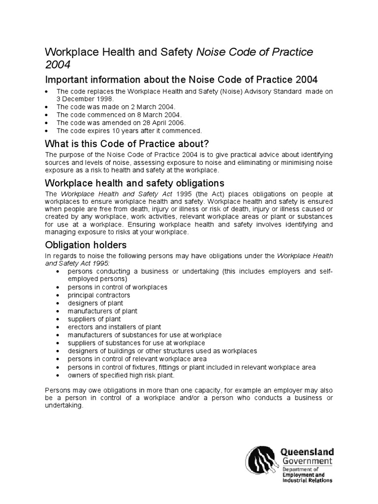 Nsw Noise Code Of Practice
