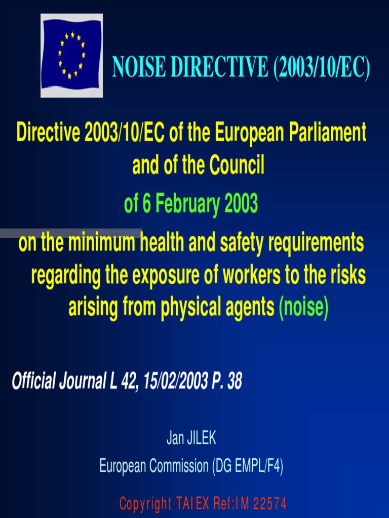 Noise Directive 200310EC PDF Noise Risk