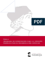 Tema 6. Programa de Intervención para La Atención Temprana para El Desarrollo Del Lenguaje