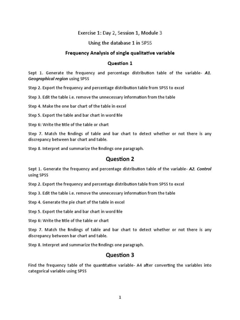 Exercise day 2 session 1 module 3 pdf spss statistics
