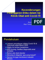 Kecenderungan Pelanggaran Etika Dalam Uji Klinik Obat Anti Covid-19 - Prof - DR.DR - Rianto Setiabudy, SPFK