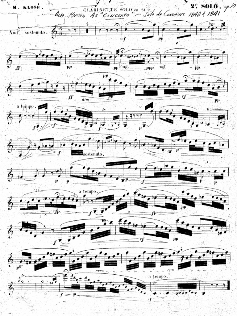 Institute) Klose, Hyacinthe Solo No. 2, Op. 10 PDF