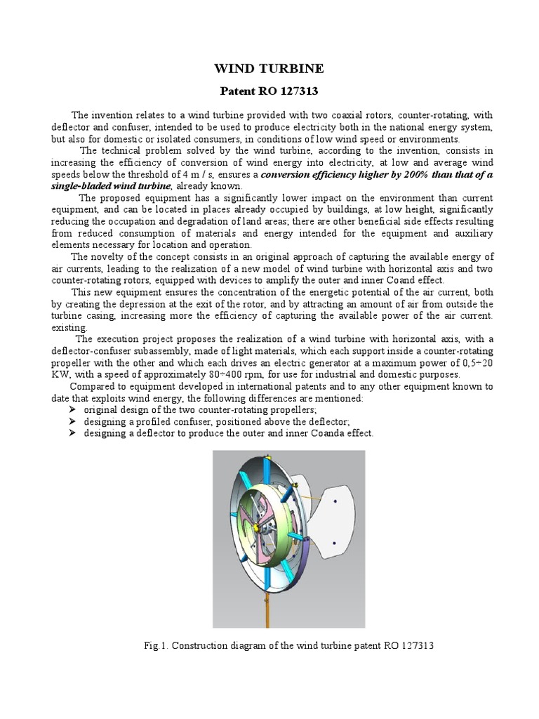 Innovative Dual Rotor Wind Turbine Patent | PDF | Turbine | Wind Turbine