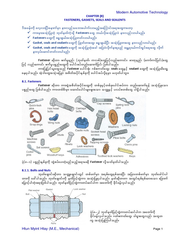 8 Chapter 8 Fasteners, Gaskets Descargar gratis PDF Screw Machines