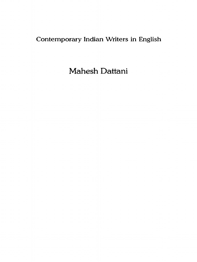 (Contemporary Indian Writers in English) Asha Kuthari Chaudhuri Mahesh Dattani An