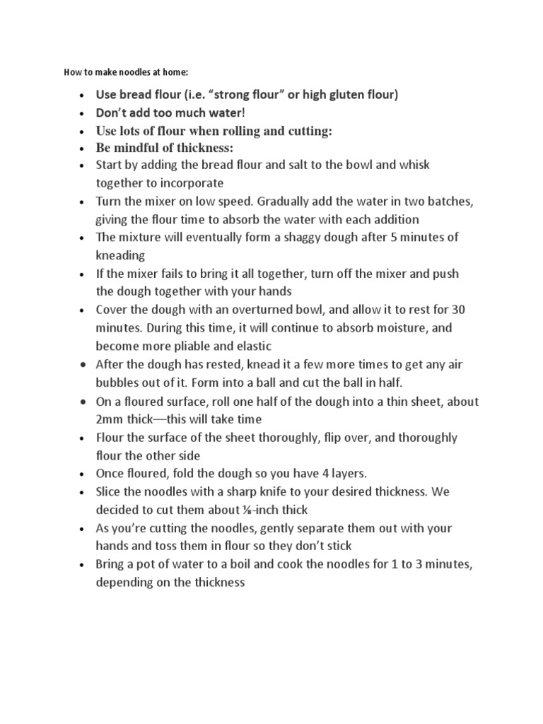 How To Make Noodles at Home PDF