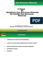 Presentation - O Papel Do Ministerio Dos Recursos Minerais Na Gestão Dos Recursos Minerais
