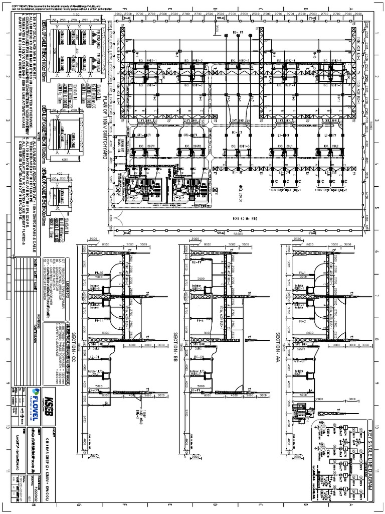 Layout of 110kV Switchyard PDF Electrical Substation Equipment