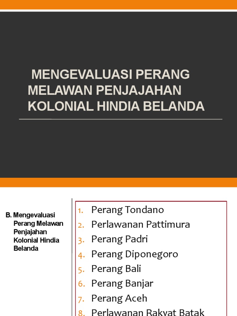 Evaluasi Perang Melawan Kolonial Belanda | PDF | Ilmu Sosial