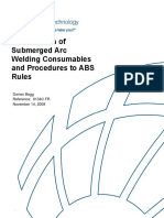 Qualification of Submerged Arc Welding Consumables and Procedures To ABS Rules