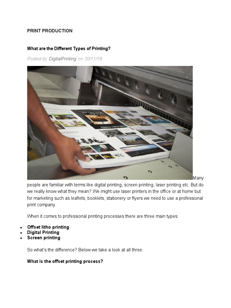 2 Intro To Print Production | PDF | Printing | Wool