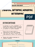 Synonyms Antonyms Homonyms Heteronyms