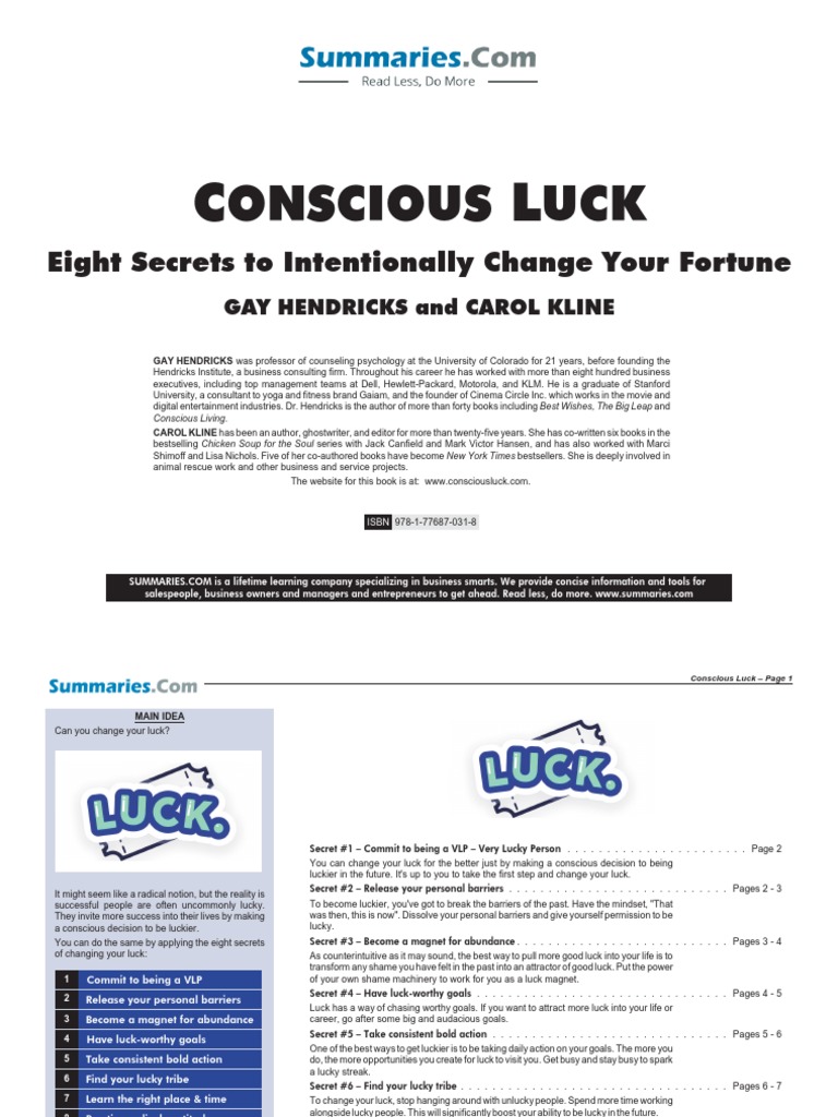 1page Conscious-Luck | PDF | Luck