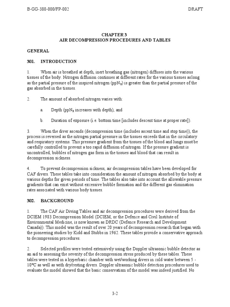Decompression Procedures for Divers | PDF | Scuba Diving | Underwater ...