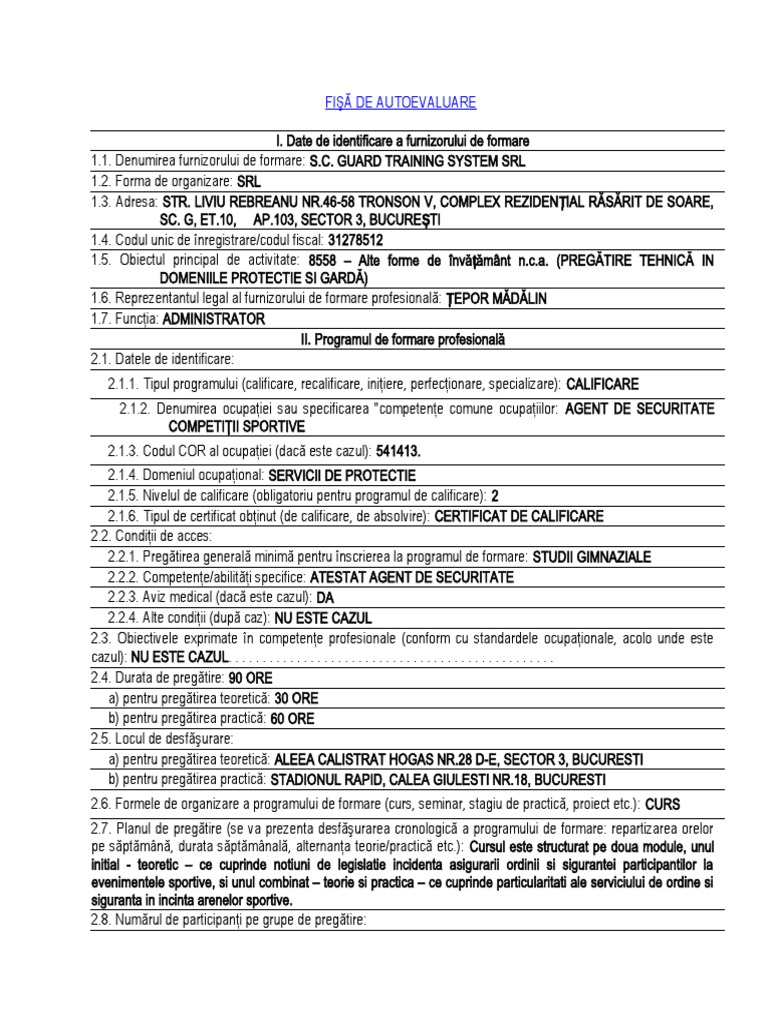 Fişă de Autoevaluare | PDF