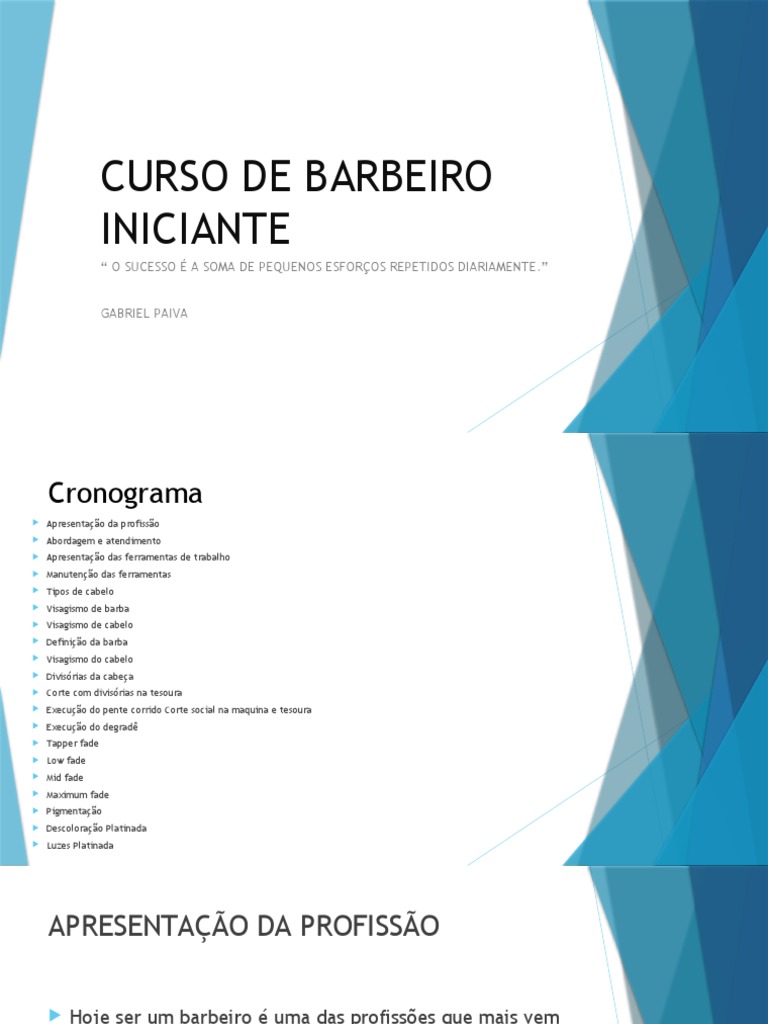 Cabelo masculino degradê com risco - Curso de Barbeiros 