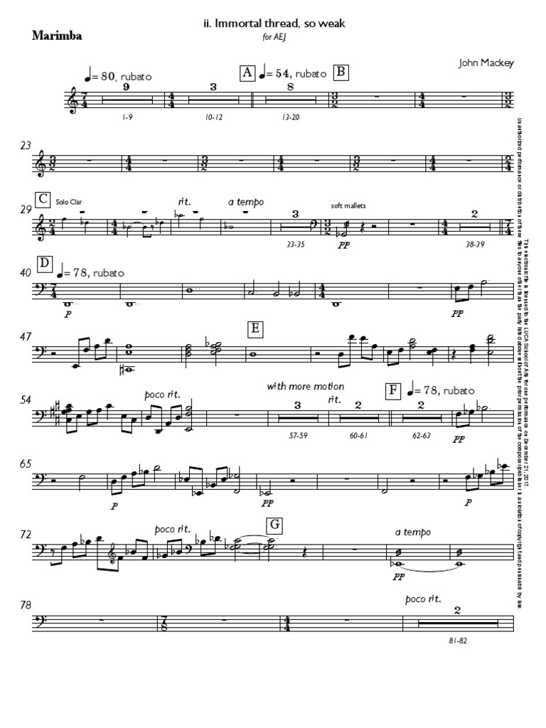 Movement 2 Marimba PDF Poetics Rhythm And Meter