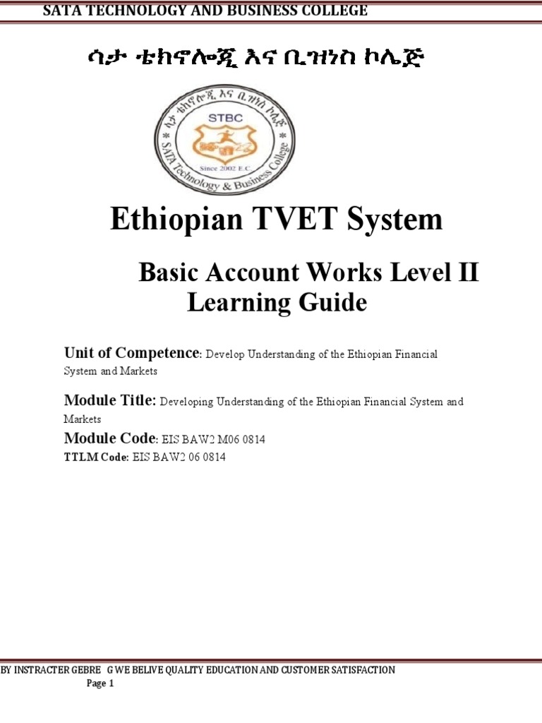 Overview of Ethiopian Financial System | PDF | Financial Markets | Money