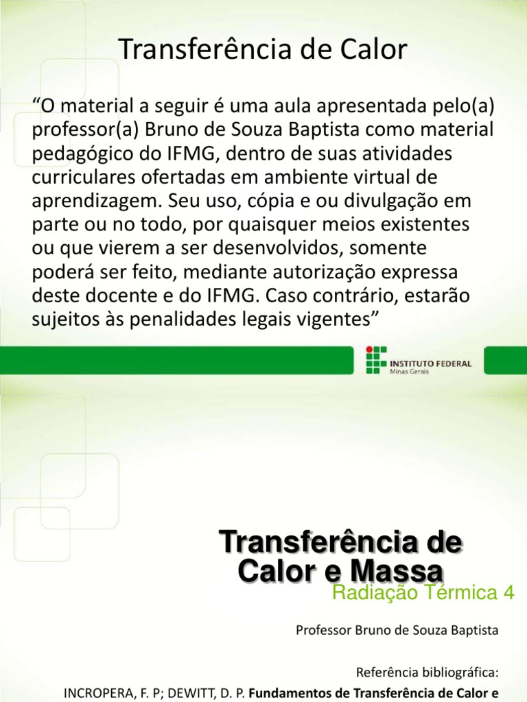 TransCal Radiação Térmica 4 - 2022-2 Complemento | PDF | Cor ...