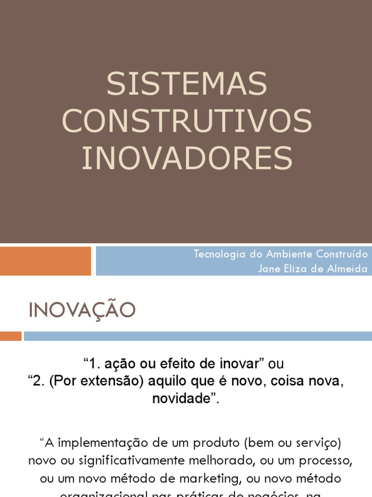 Sistemas Construtivos Inovadores e Sustentáveis | PDF ...