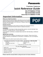 KX-T7730 Quick Reference Guide Manual