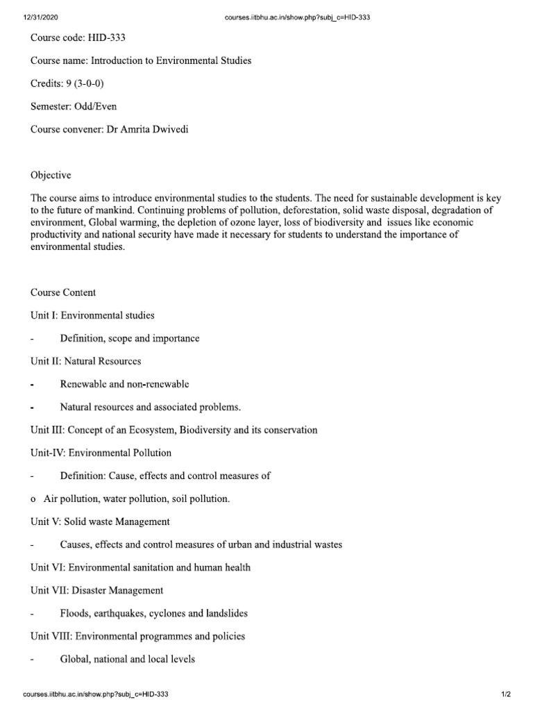 Course Structure | PDF