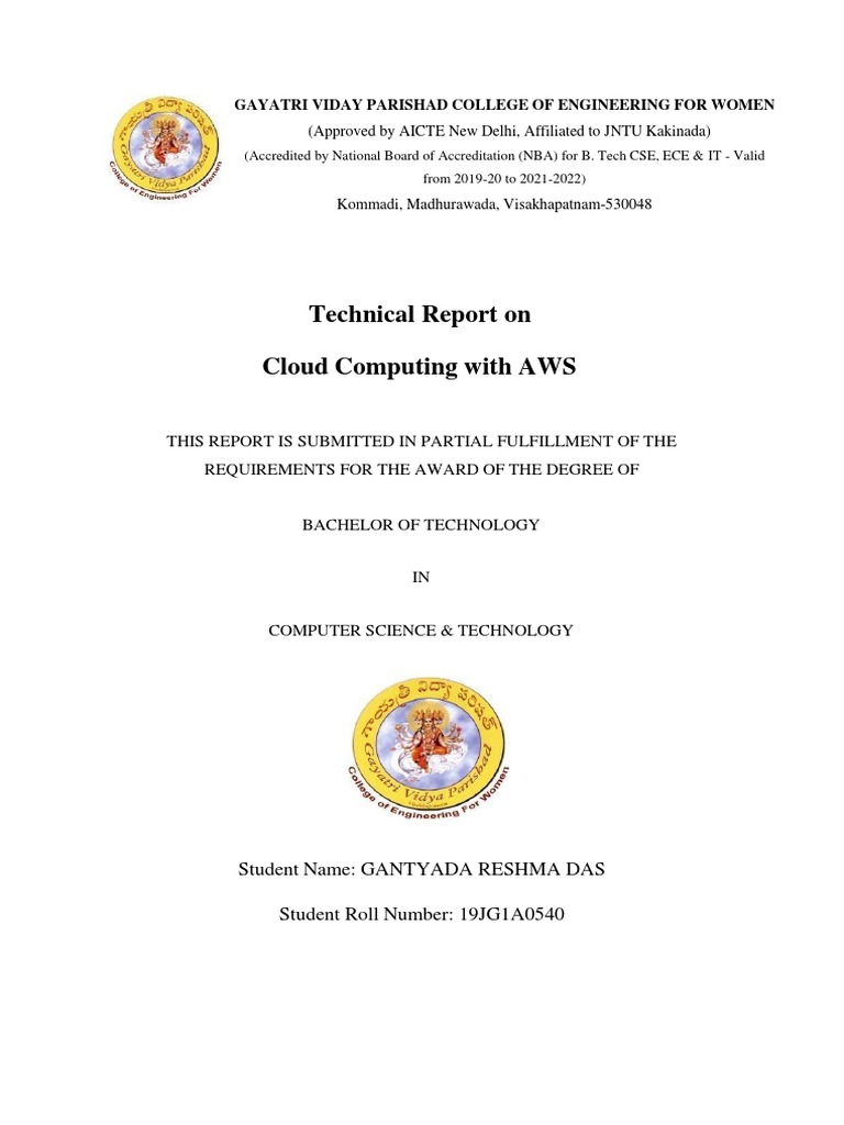 19jg1a0540 - Final Report of Cloud Computing Using AWS | PDF