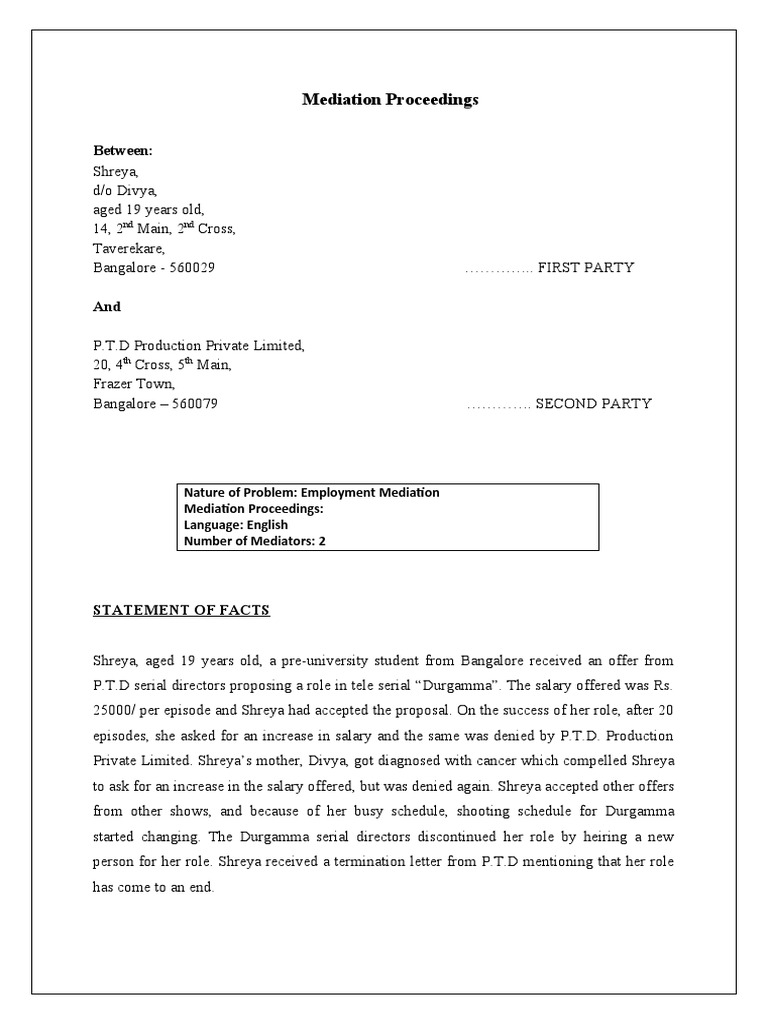 Mediation Settlement Agreement PDF Justice Crime Violence