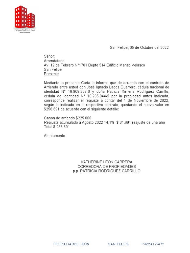 Modelo Carta Subida Ipc