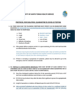 Protocol For Isolation, Quarantine & Covid - 19 Testing (V12-F2F)