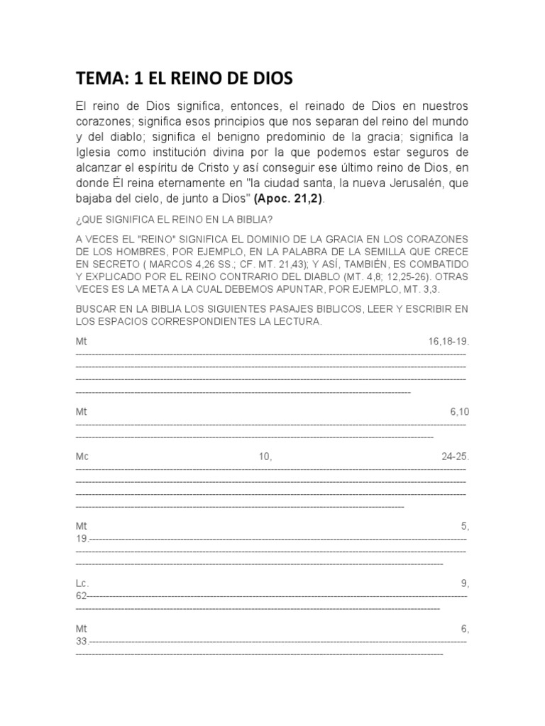 El Reino de Dios y Sus Milagros | PDF | Jesús | Reinado y reino de dios