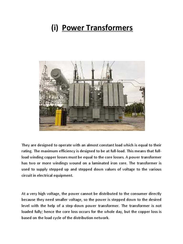 Power Transformers PDF Transformer Electric Power Distribution