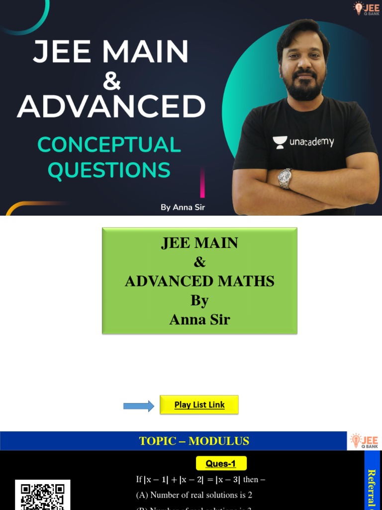 Anna Sir's JEE Maths Modulus Topics | PDF | Function (Mathematics ...