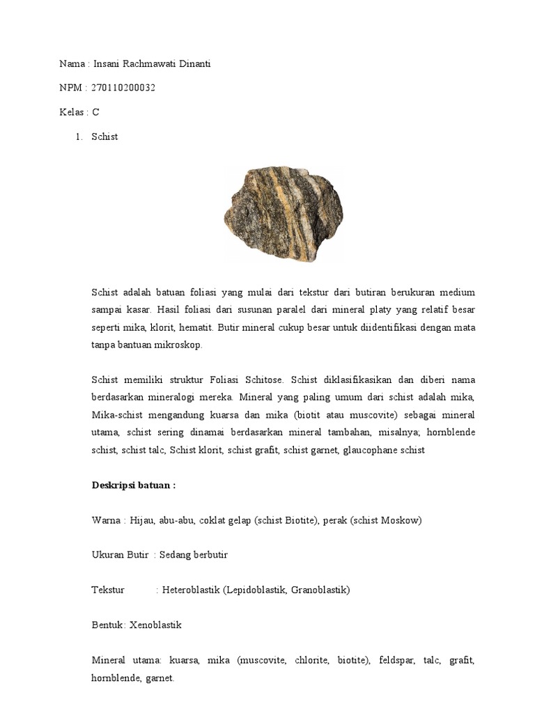 Karakteristik Batuan Schist dan Gneiss | PDF