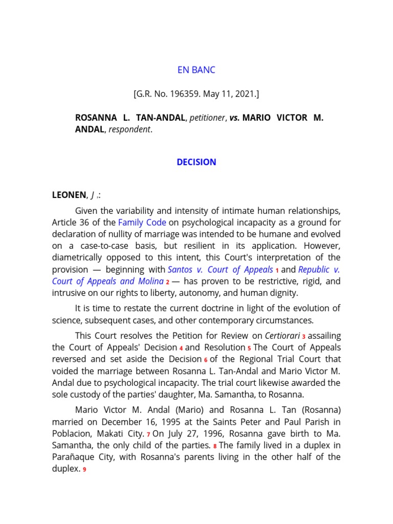 Tan Andal Vs. Andal G.r. No. 196359 May 11 2021