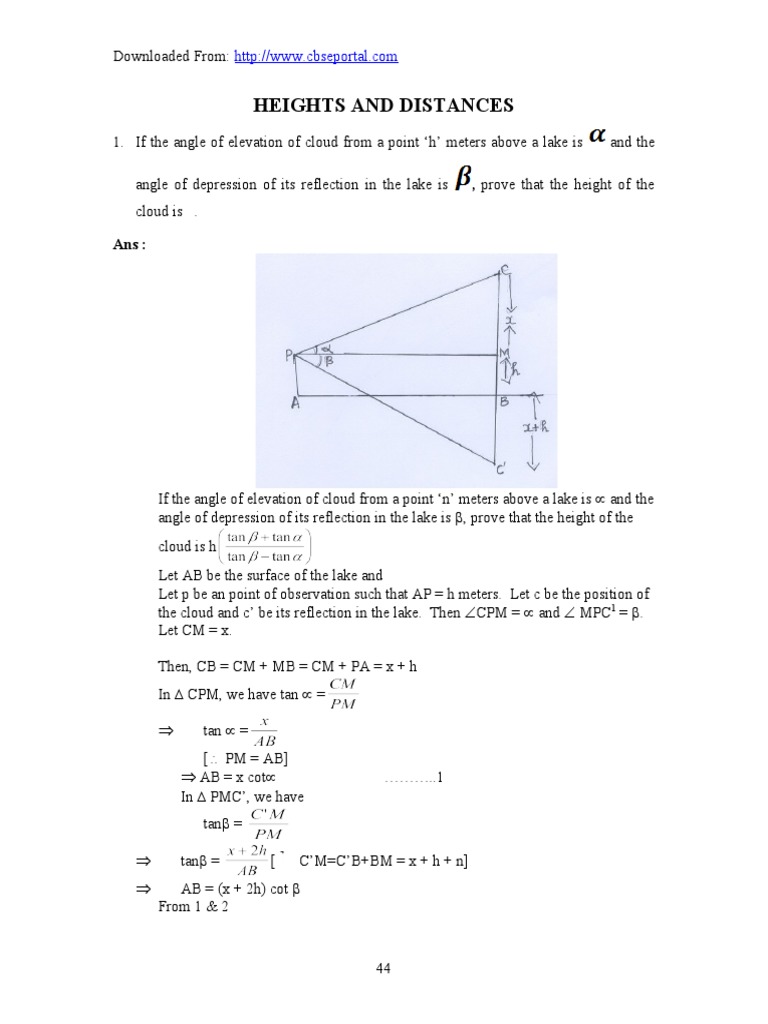 Chapter6Ii (Heights & Distance) PDF Elementary Geometry Geometry