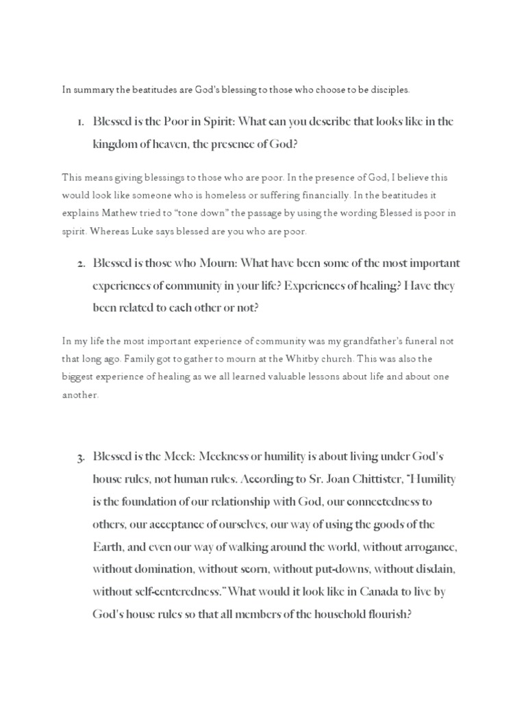 Understanding the Beatitudes | PDF | Beatitudes | God