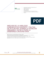 Análisis de La Habilidad Comunicativa Docente y Pautas de Actuación Atraer La Atención Hablando Un Reto para La Enseñanza Universitaria