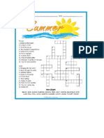 Summer Vocabular Crossword