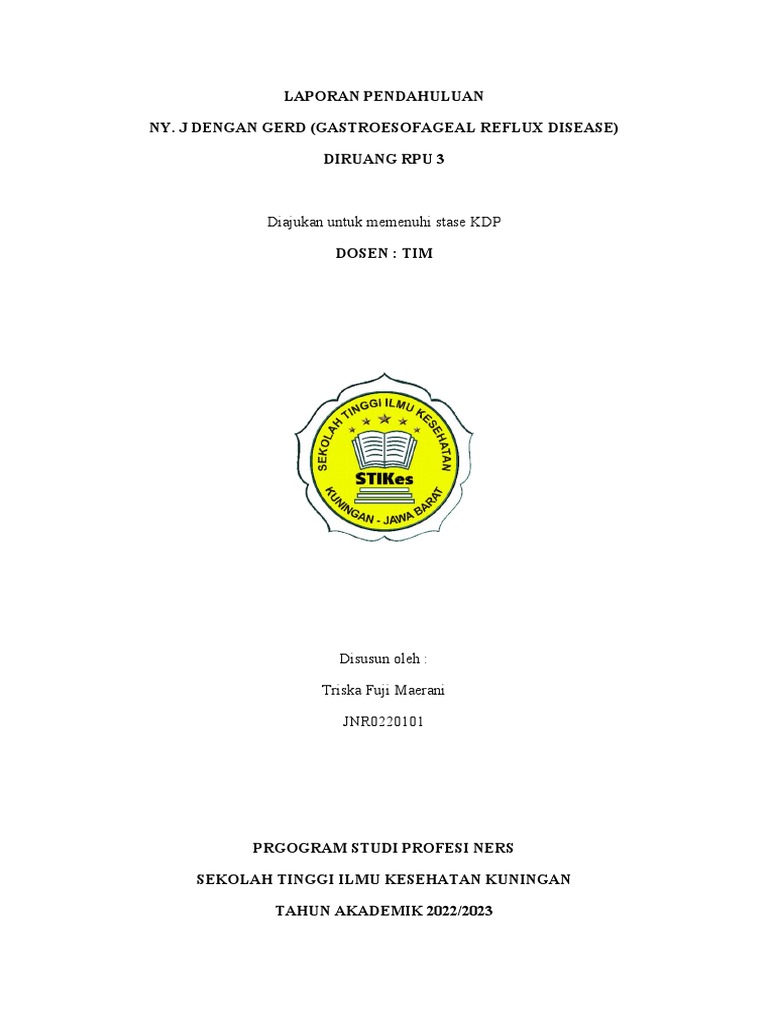 Laporan Pendahuluan GERD di RPU 3 | PDF