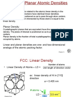 Atomic Linear and Planar Density Formulas