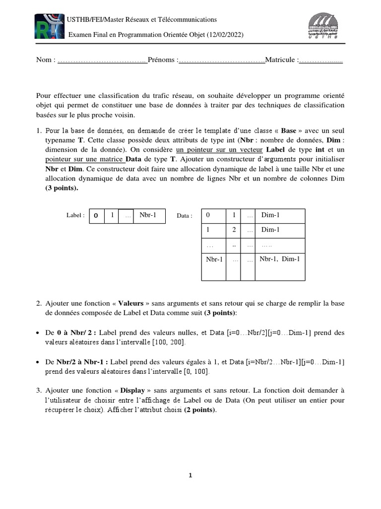 Programmation Objet : Classification Réseau | PDF | Constructeur ...
