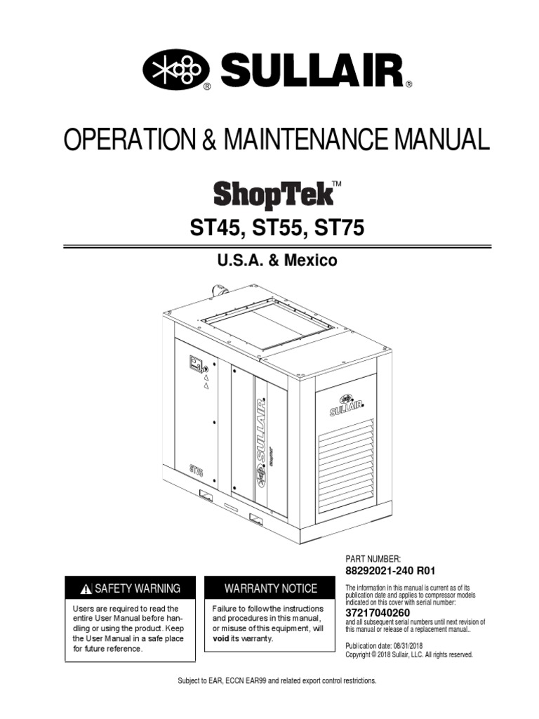 Manual Compresor Sullair | Download Free PDF | Valve | Electrical Connector