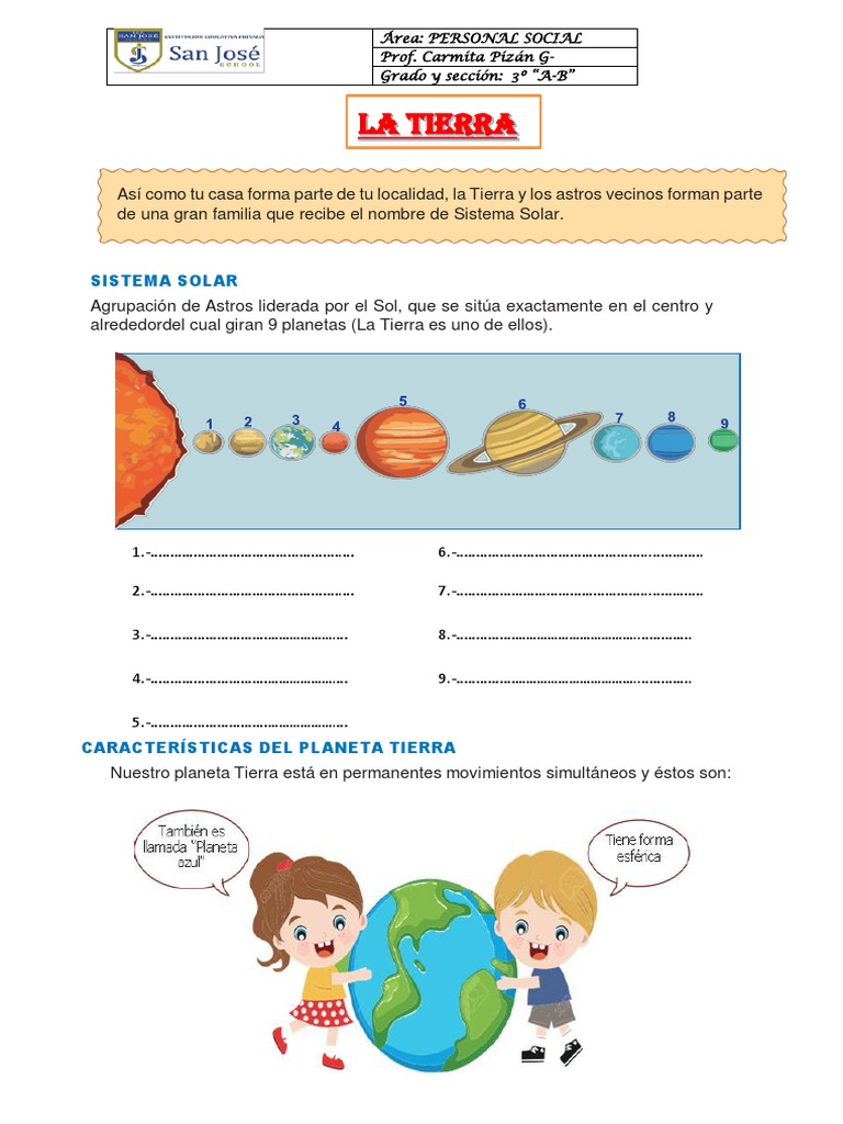 Actividades del Planeta Tierra para Niños | PDF | Tierra