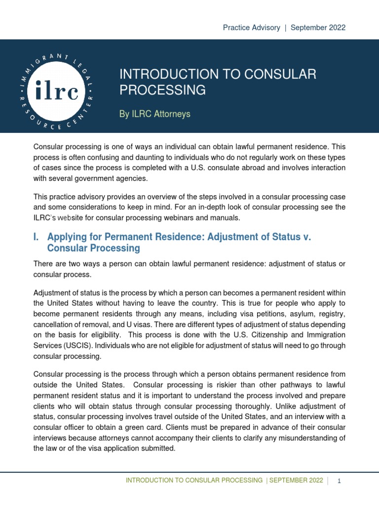 Consular Process PDF Government